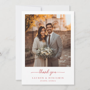 Carte De Remerciements Photo minimaliste chaleureux romantique
