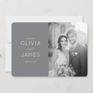 Carte De Remerciements Photo minimaliste gris élégant