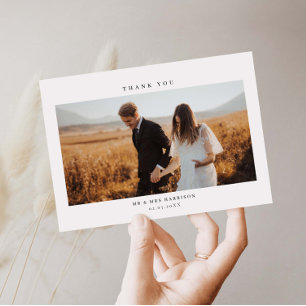 Carte de remerciements photo minimaliste Mariage