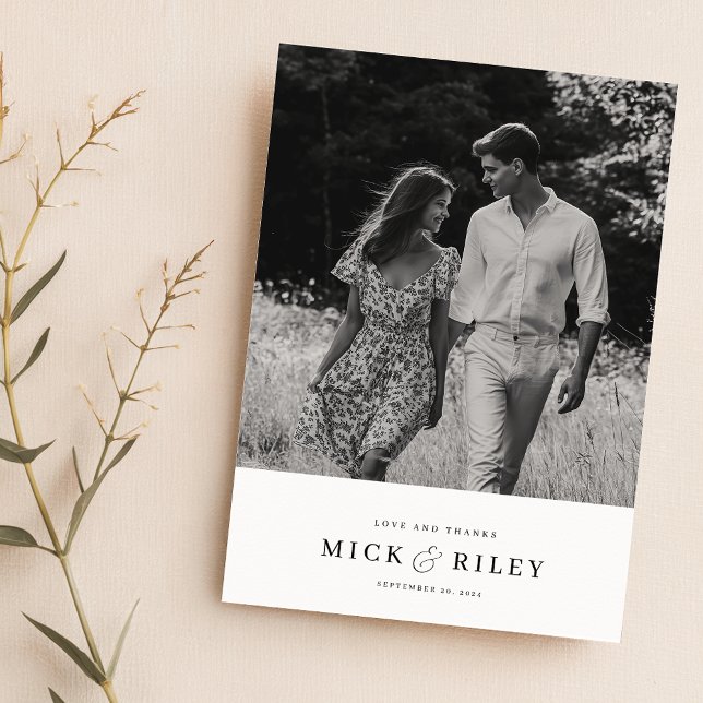 Carte de remerciements photo minimaliste Mariage a (Créateur téléchargé)