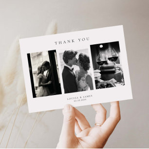 Carte de remerciements photo minimaliste Mariage c