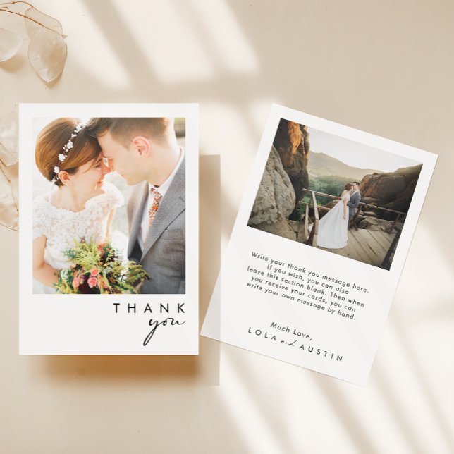 Carte de remerciements photo minimaliste moderne (Créateur téléchargé)