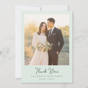 Carte De Remerciements Photo minimaliste pastel romantique