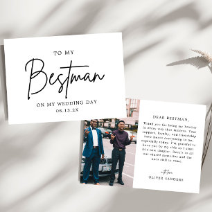 Carte De Remerciements Photo minimaliste pour mon témoin le jour de mon m