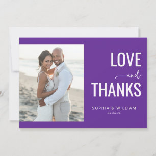 Carte De Remerciements Photo minimaliste romantique violet