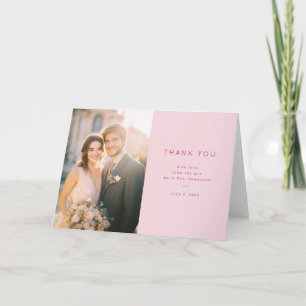 Carte De Remerciements Photo minimaliste rose sincère