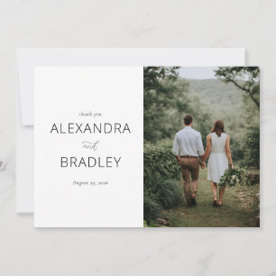 Carte De Remerciements Photo minimaliste vert serein