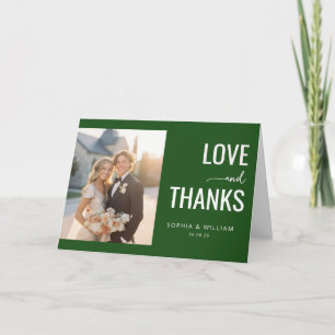 Carte De Remerciements Photo minimaliste vert sincère