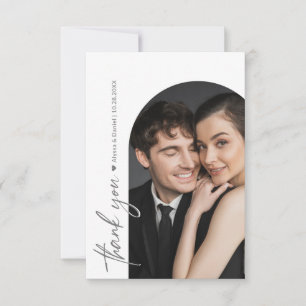 Carte De Remerciements Photo Mod Arch Mariage noir et blanc