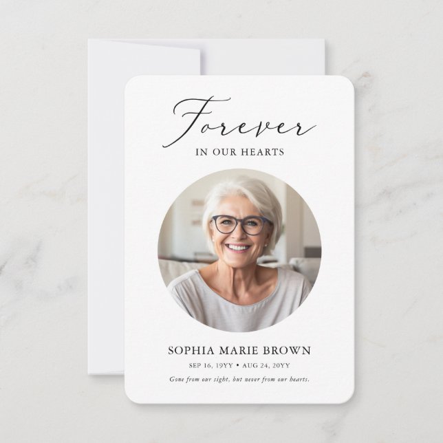 Carte De Remerciements Photo moderne élégante Bereavement Sympathy Funera (Devant)