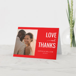 Carte De Remerciements Photo Moderne Rouge Joyeux