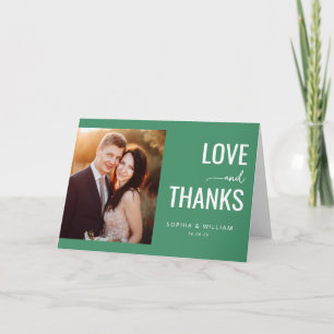 Carte De Remerciements Photo Moderne Vert Sincère