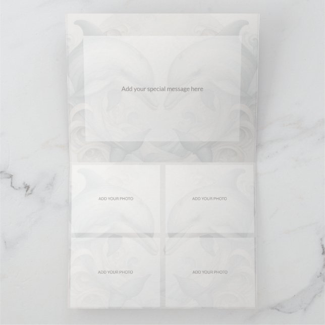 Carte De Remerciements Photo moderne Whimsy Dolphin Mariage (Intérieur)