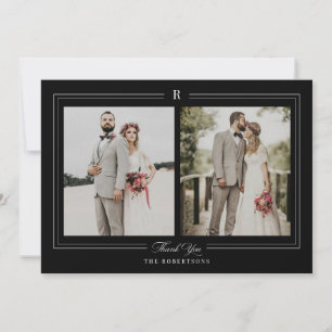 Carte de remerciements photo Monogramme classique