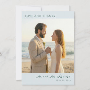 Carte De Remerciements Photo Naturaliste Beige Romantique