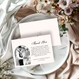 Carte De Remerciements Photo noir et blanc formel Mariage à l'écriture