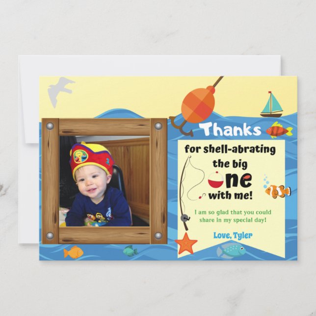 Carte de remerciements photo O-Fish-ally (Devant)