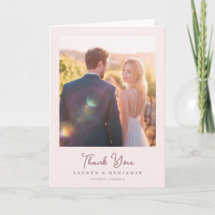 Carte De Remerciements Photo Or Romantique