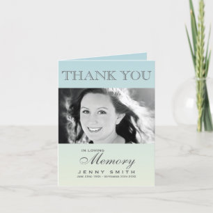 Carte De Remerciements Photo Patel Blue Ombré Sympathy Thank You