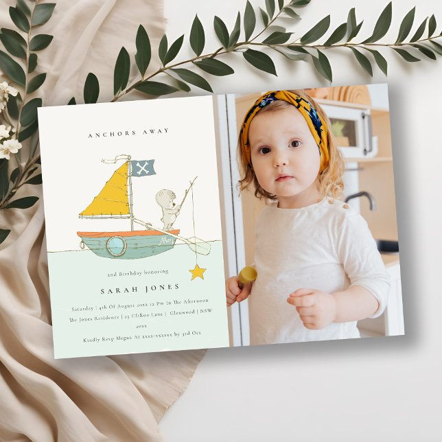 Carte De Remerciements Photo Pêche Ours Enfants N'importe quel âge Annive (Créateur téléchargé)