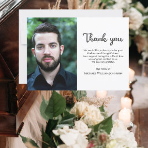 Carte De Remerciements Photo personnalisée Bereavement Memorial Funeral S