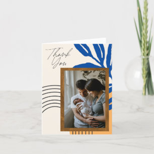 Carte De Remerciements Photo personnalisée Moderne Abstrait Botanique Ble