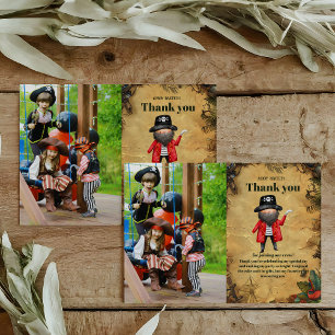 Carte De Remerciements Photo Pirate à thème fête d'anniversaire