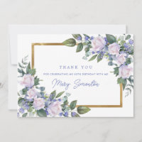 Photo plat de 60e anniversaire floral bleu blanc
