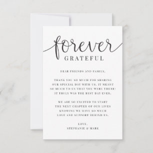 Carte de remerciements photo pour toujours Gratefu
