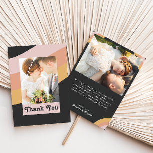 Carte De Remerciements Photo Rainbow Dark Flat des années 70 de la Retro