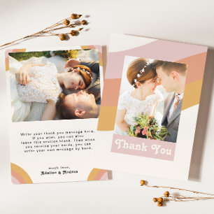 Carte De Remerciements Photo Rainbow Flat des années 70