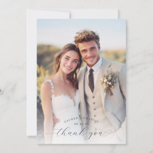 Carte De Remerciements Photo Réaliste Joyeuse Crème