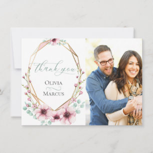 Carte De Remerciements Photo Remerciements     Feuillage Fleurs Fraîches 
