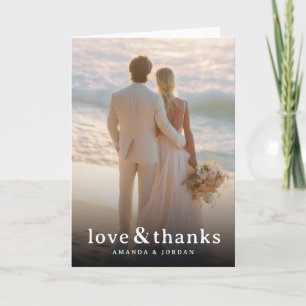 Carte De Remerciements Photo romantique de la plage rose