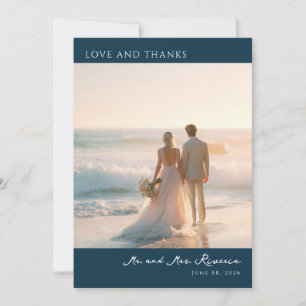 Carte De Remerciements Photo romantique de plage marine