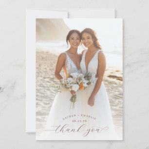 Carte De Remerciements Photo Romantique Joyful Cream