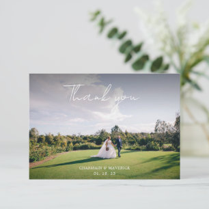 Carte De Remerciements Photo romantique moderne en couple MARIAGE