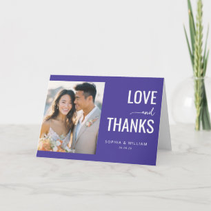 Carte De Remerciements Photo Romantique Violet Joyeux