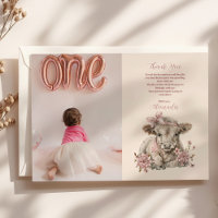 Photo Rose Girl Floral Highland Cow 1er anniversai