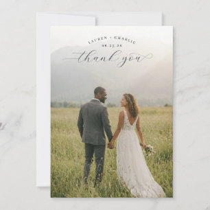 Carte De Remerciements Photo rustique vert sincère