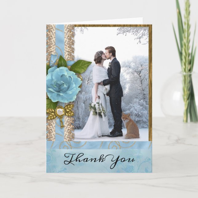 Carte de remerciements photo Shabby Chic Mariage (Devant)