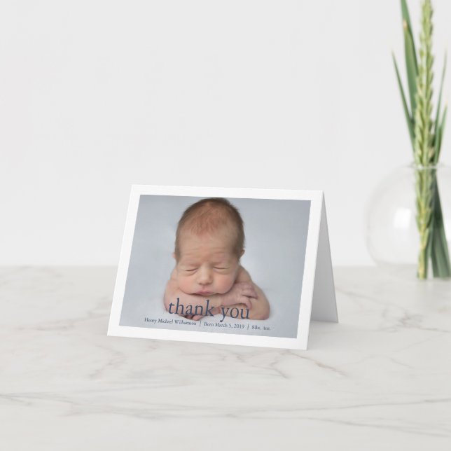 Carte De Remerciements Photo simple Baby shower photo (Devant)