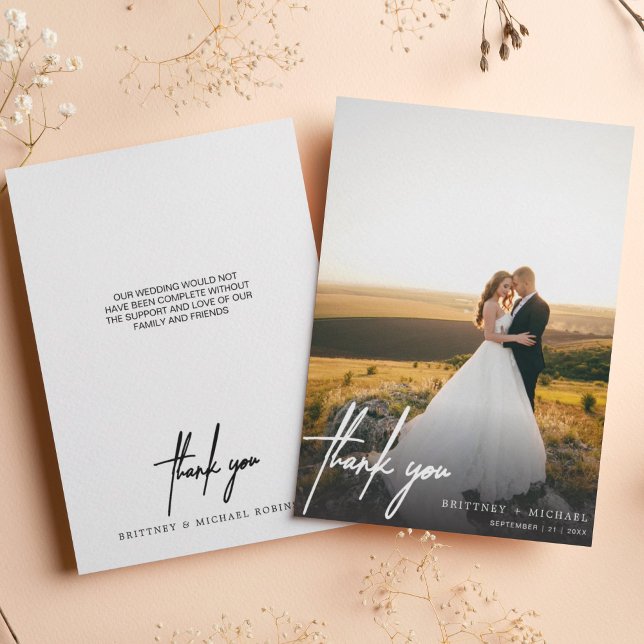 Carte de remerciements photo simple écrit à la mai (Créateur téléchargé)