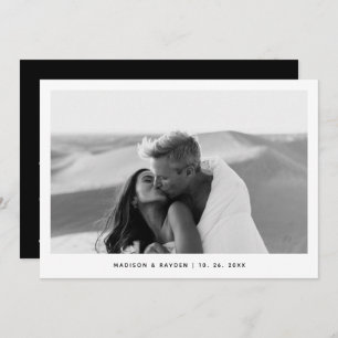 Carte De Remerciements Photo simple en noir et blanc Code QR Mariage