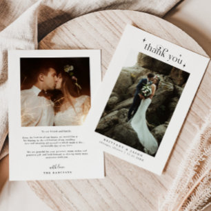 Carte De Remerciements Photo simple Mariage Elegance