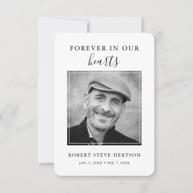 Carte De Remerciements Photo simple moderne Bereavity Sympathy Funeral (Devant)