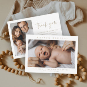 Carte De Remerciements Photo simple Nouveau-né Photo Naissance