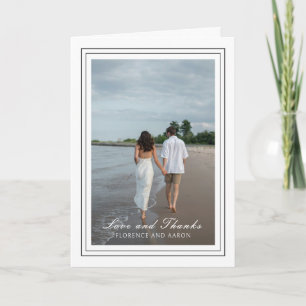 Carte De Remerciements Photo traditionnelle noir et blanc Mariage intempo