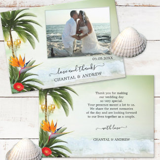 Carte de remerciements photo Tropical Beach Weddin