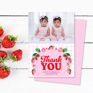 Carte De Remerciements Photo Twins Joint Berry Premier Anniversaire Frais